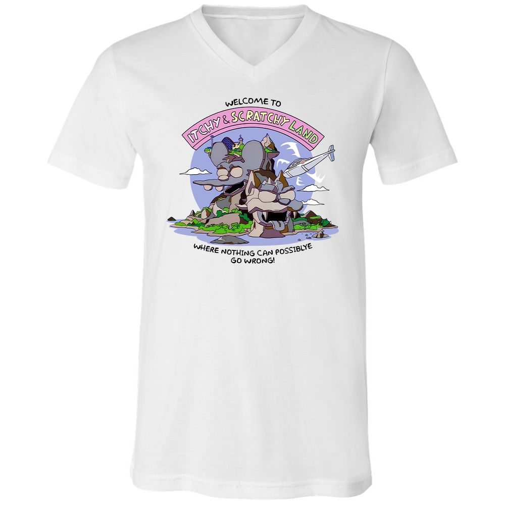Unisex V-Neck T-Shirt - H6RRC4M5 - White - 1