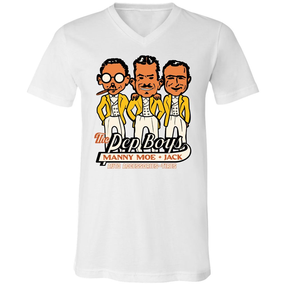 Unisex V-Neck T-Shirt - YRQFMUNR - White - 1