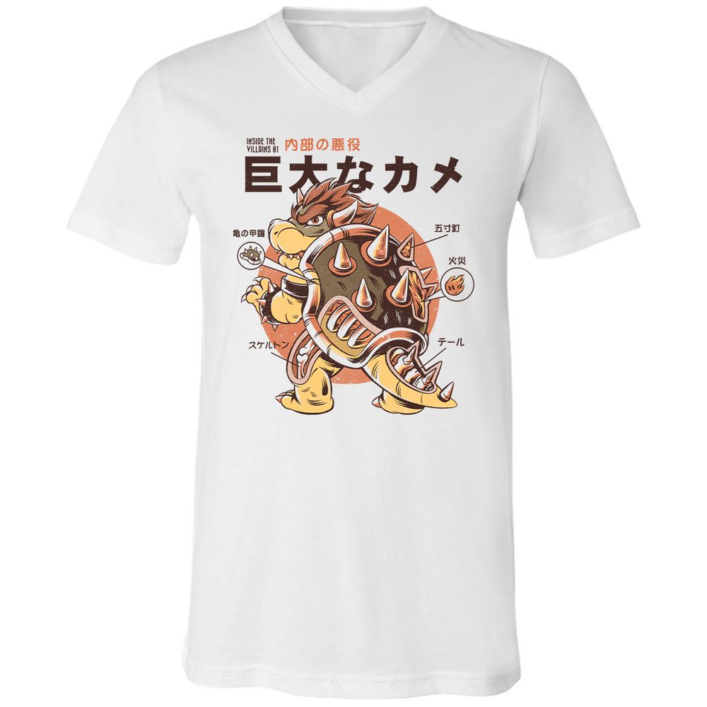 Unisex V-Neck T-Shirt - XJPUBABX - White - 1