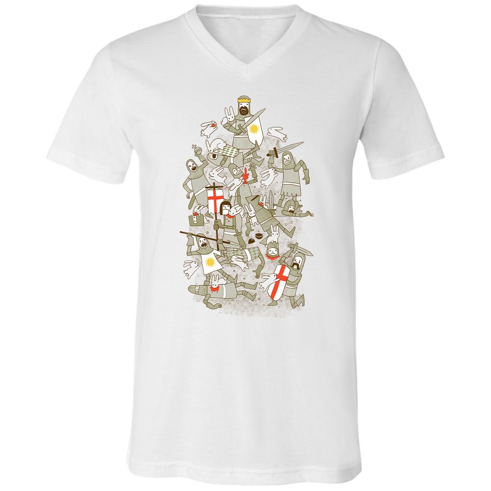 Unisex V-Neck T-Shirt - CYMH6Y37 - White - 1