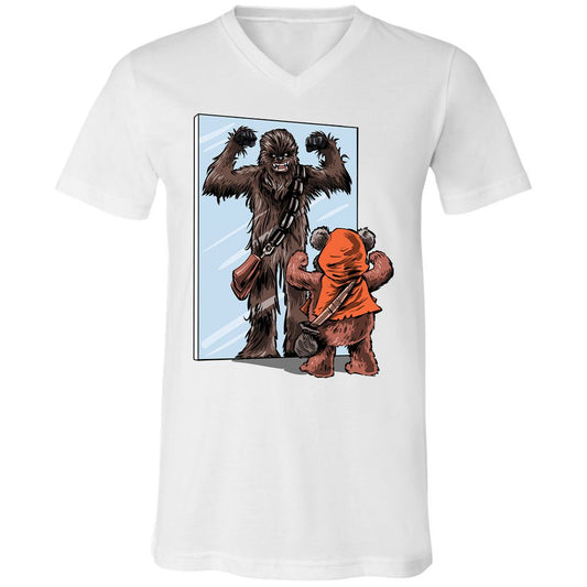 Unisex V-Neck T-Shirt - BF7ZJ424 - White - 1