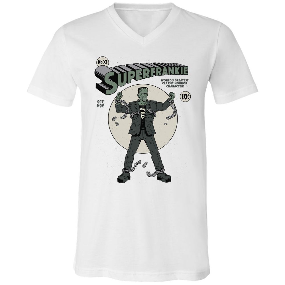Unisex V-Neck T-Shirt - KBG7AU6R - White - 1