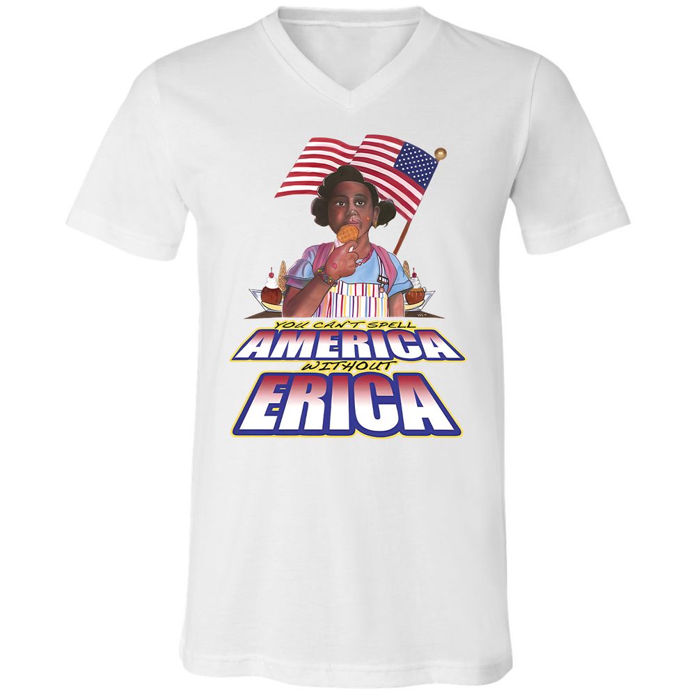 Unisex V-Neck T-Shirt - 3B864LQM - White - 1
