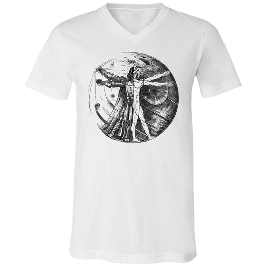 Unisex V-Neck T-Shirt - MCMLZVC2 - White - 1