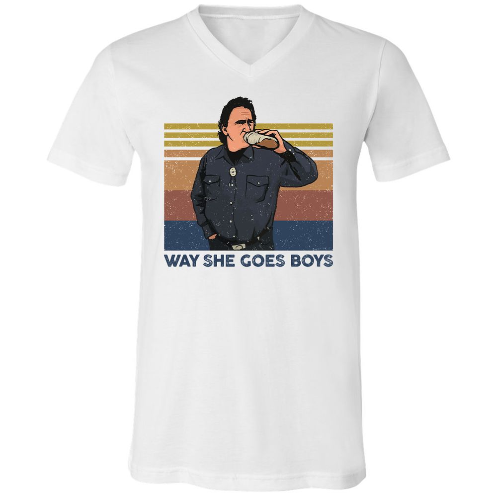 Unisex V-Neck T-Shirt - DQYHL8TK - White - 1