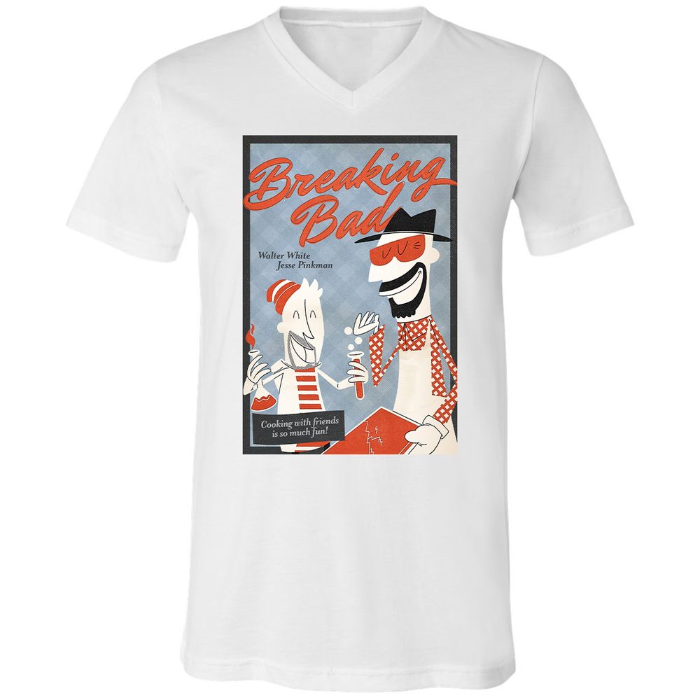 Unisex V-Neck T-Shirt - 3C5ZK7QT - White - 1