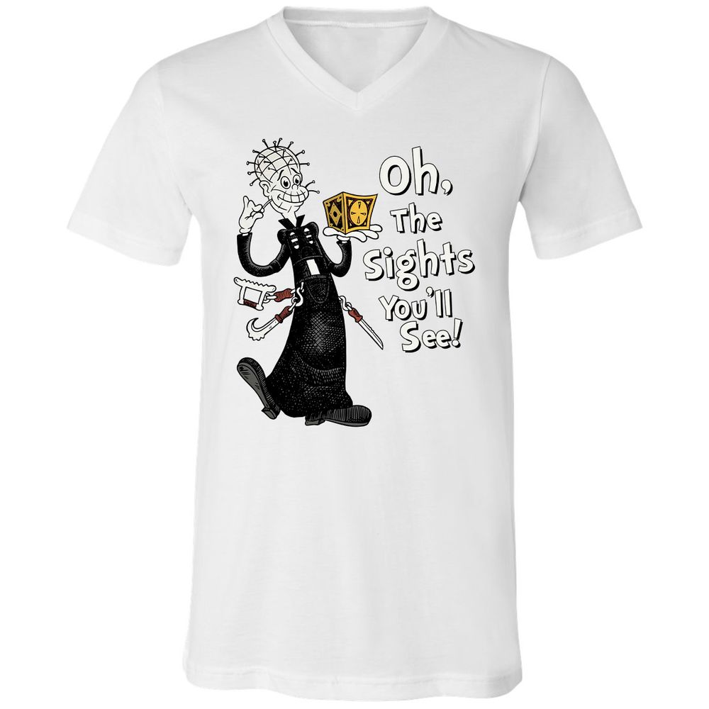 Unisex V-Neck T-Shirt - 8AATKQXT - White - 1