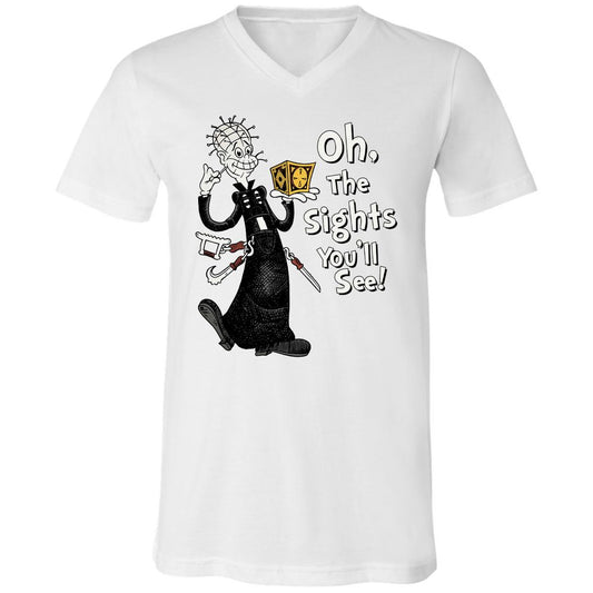 Unisex V-Neck T-Shirt - 8AATKQXT - White - 1