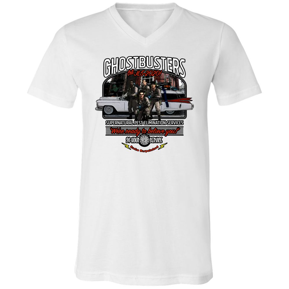 Unisex V-Neck T-Shirt - GZRNK688 - White - 1