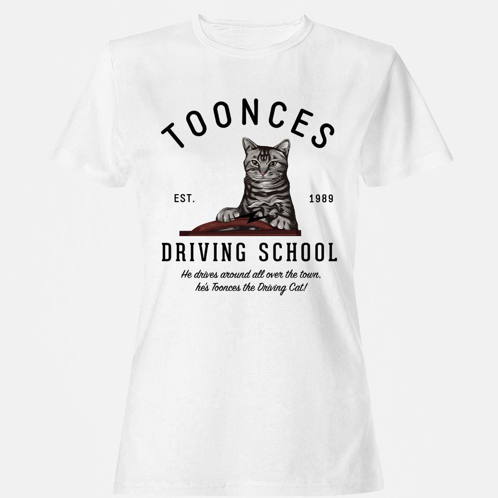 Funny Cat Driving School - White - 1