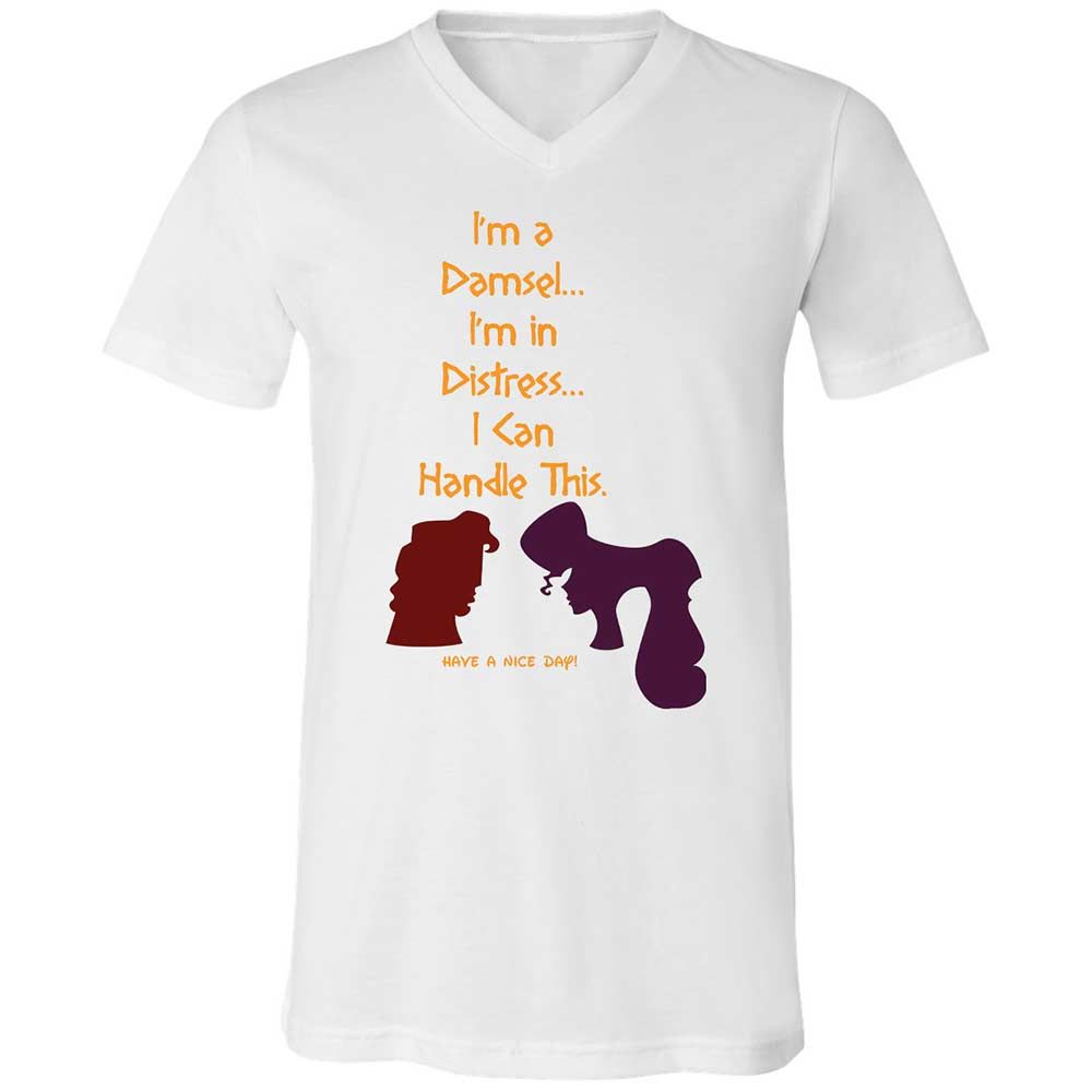 Unisex V-Neck T-Shirt - 1HN9TB3K - White - 1