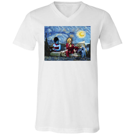 Unisex V-Neck T-Shirt - UCG35NQ5 - White - 1