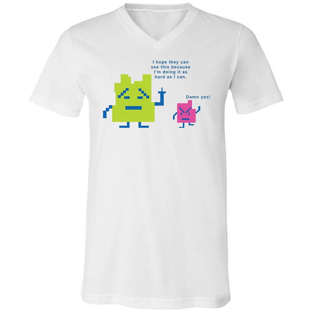 Unisex V-Neck T-Shirt - FJ7DM54A - White - 1