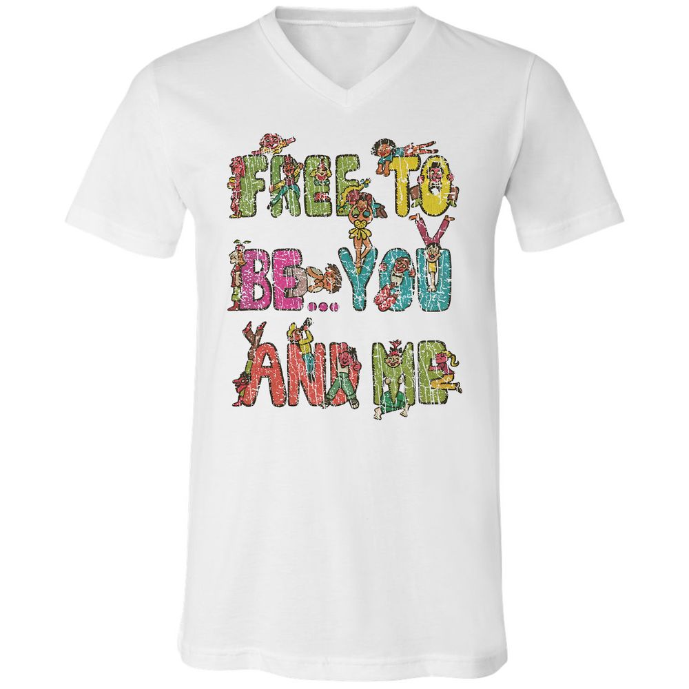 Unisex V-Neck T-Shirt - 55VT6SER - White - 1