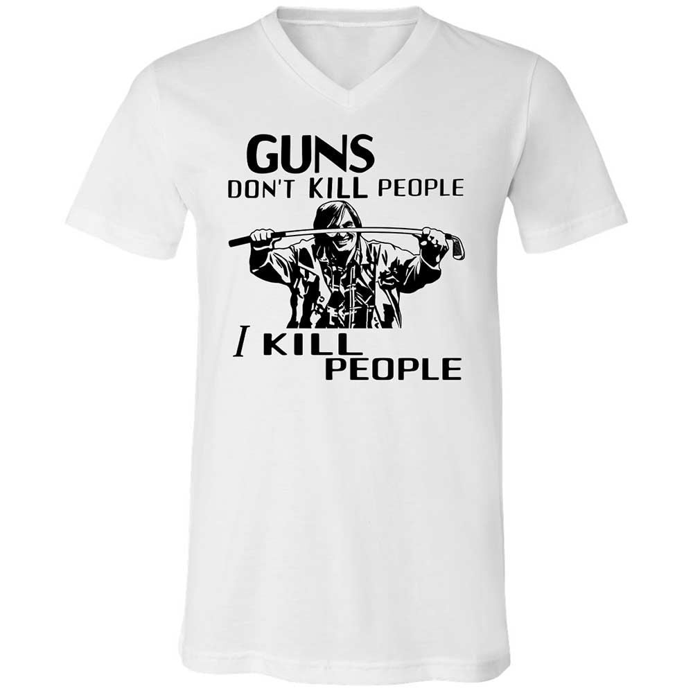 Unisex V-Neck T-Shirt - F37QJMZP - White - 1