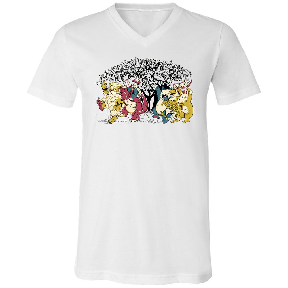 Unisex V-Neck T-Shirt - NZB1VPYZ - White - 1
