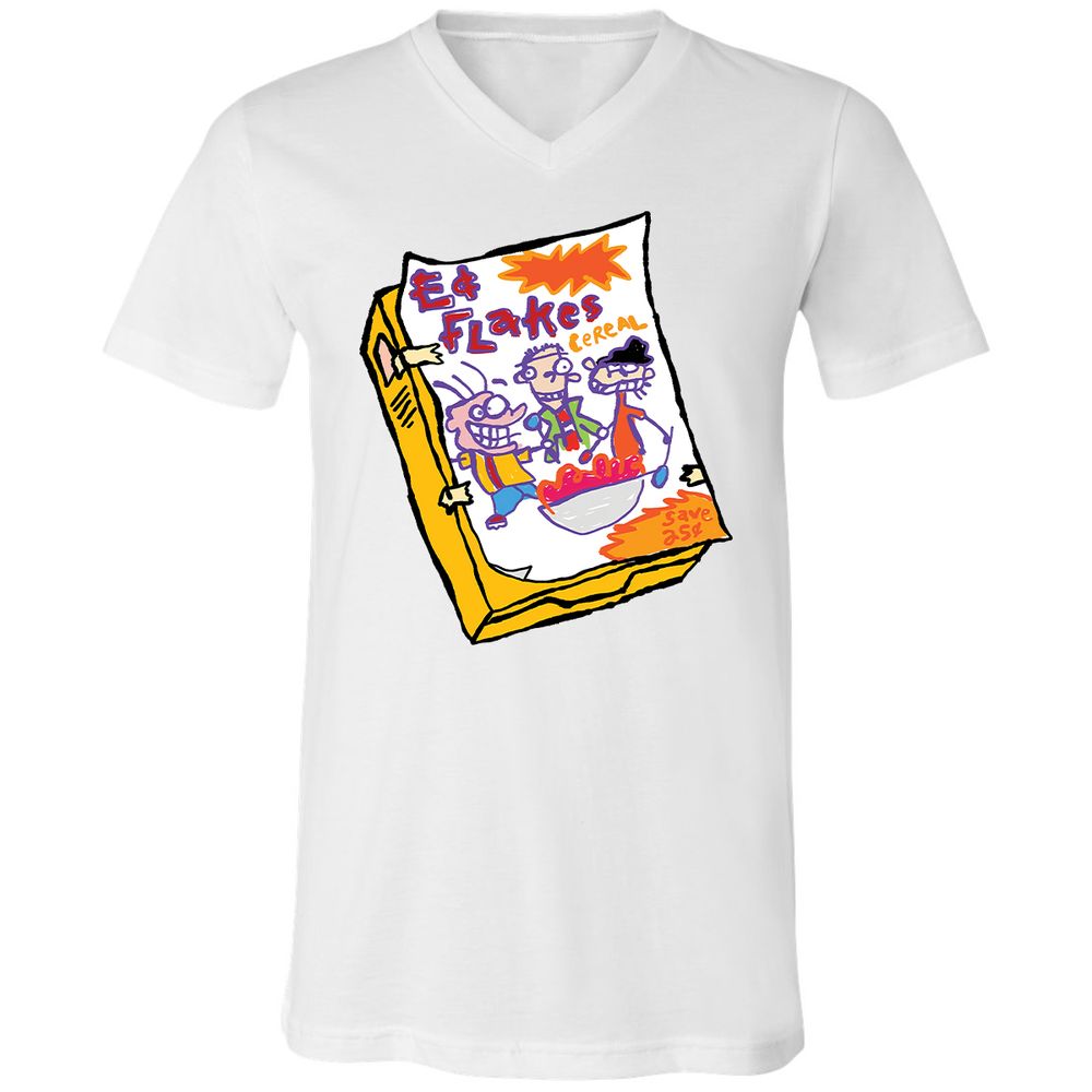 Unisex V-Neck T-Shirt - BER9F2G6 - White - 1
