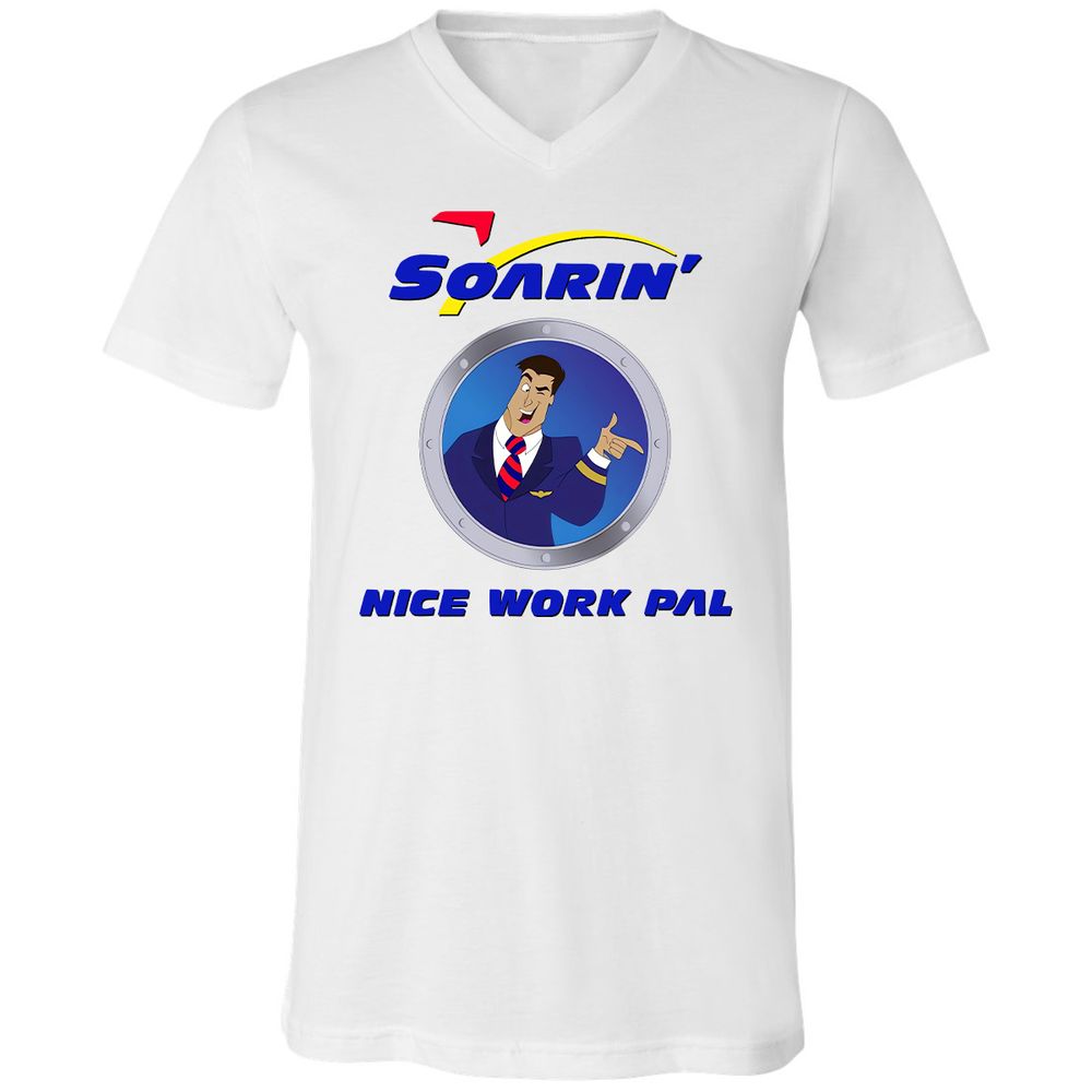 Unisex V-Neck T-Shirt - XBRFZYQP - White - 1