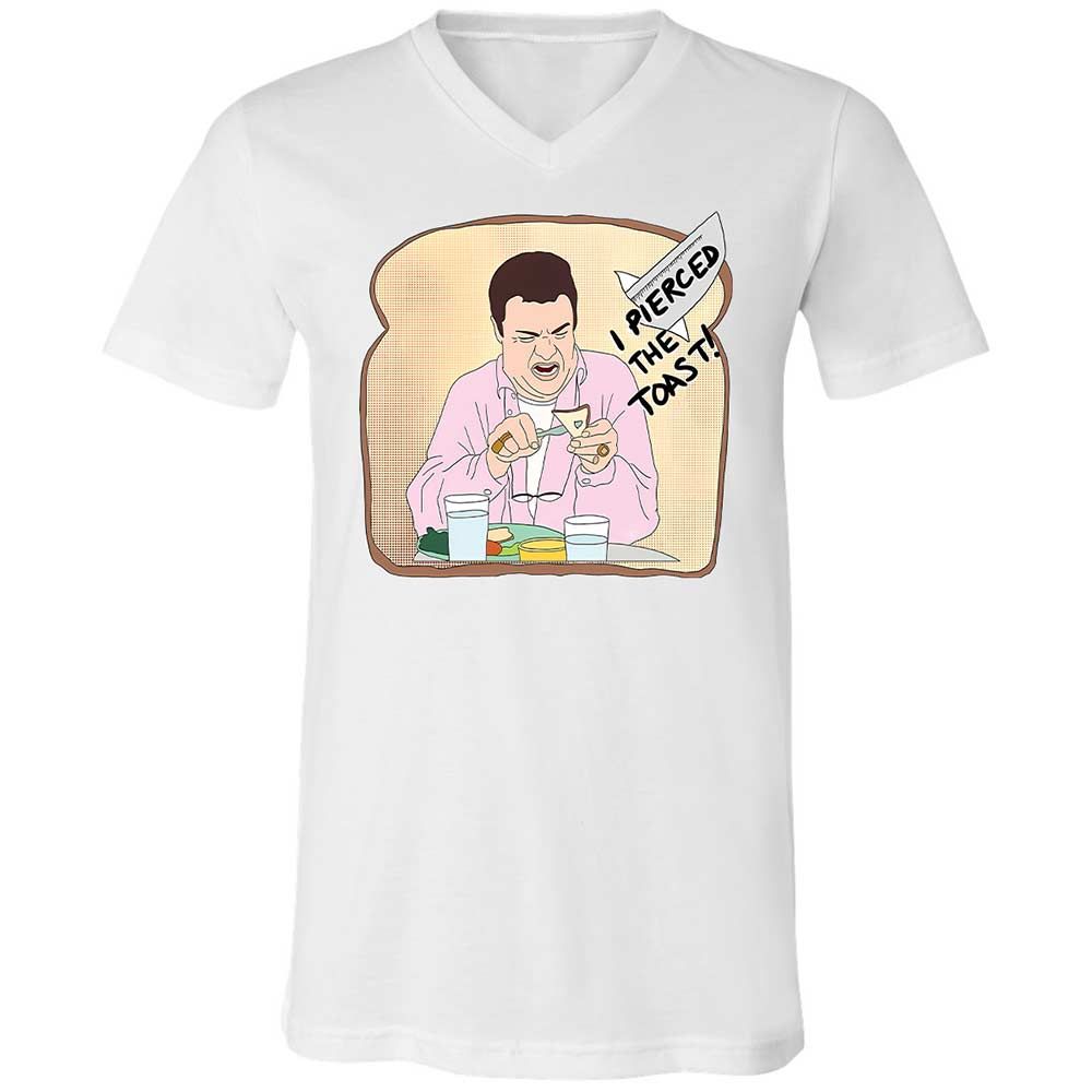 Unisex V-Neck T-Shirt - BRLLBDFF - White - 1