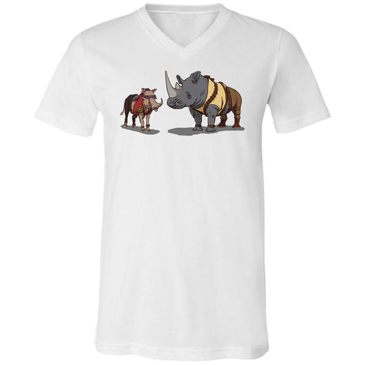 Unisex V-Neck T-Shirt - ZMWGJ2S7 - White - 1