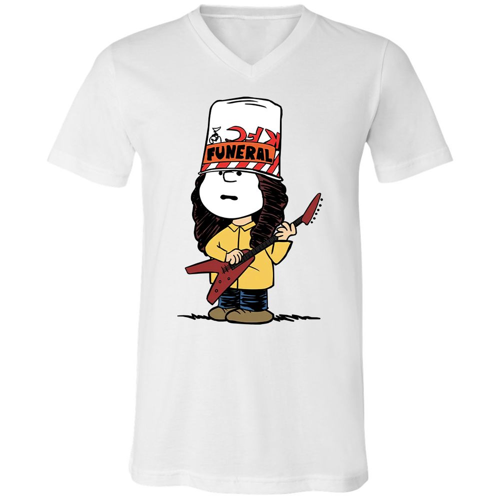 Unisex V-Neck T-Shirt - JKBJ6XKP - White - 1