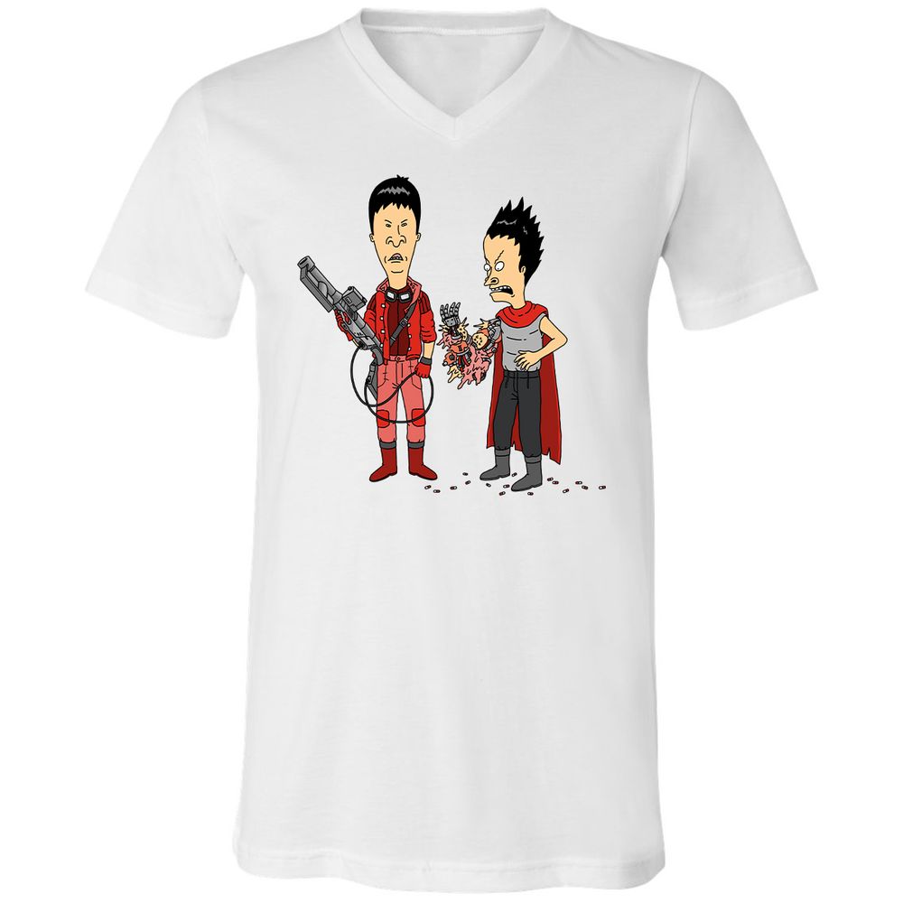 Unisex V-Neck T-Shirt - G9AFZ4SV - White - 1