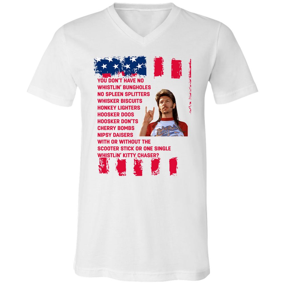 Unisex V-Neck T-Shirt - QSJZ3X14 - White - 1