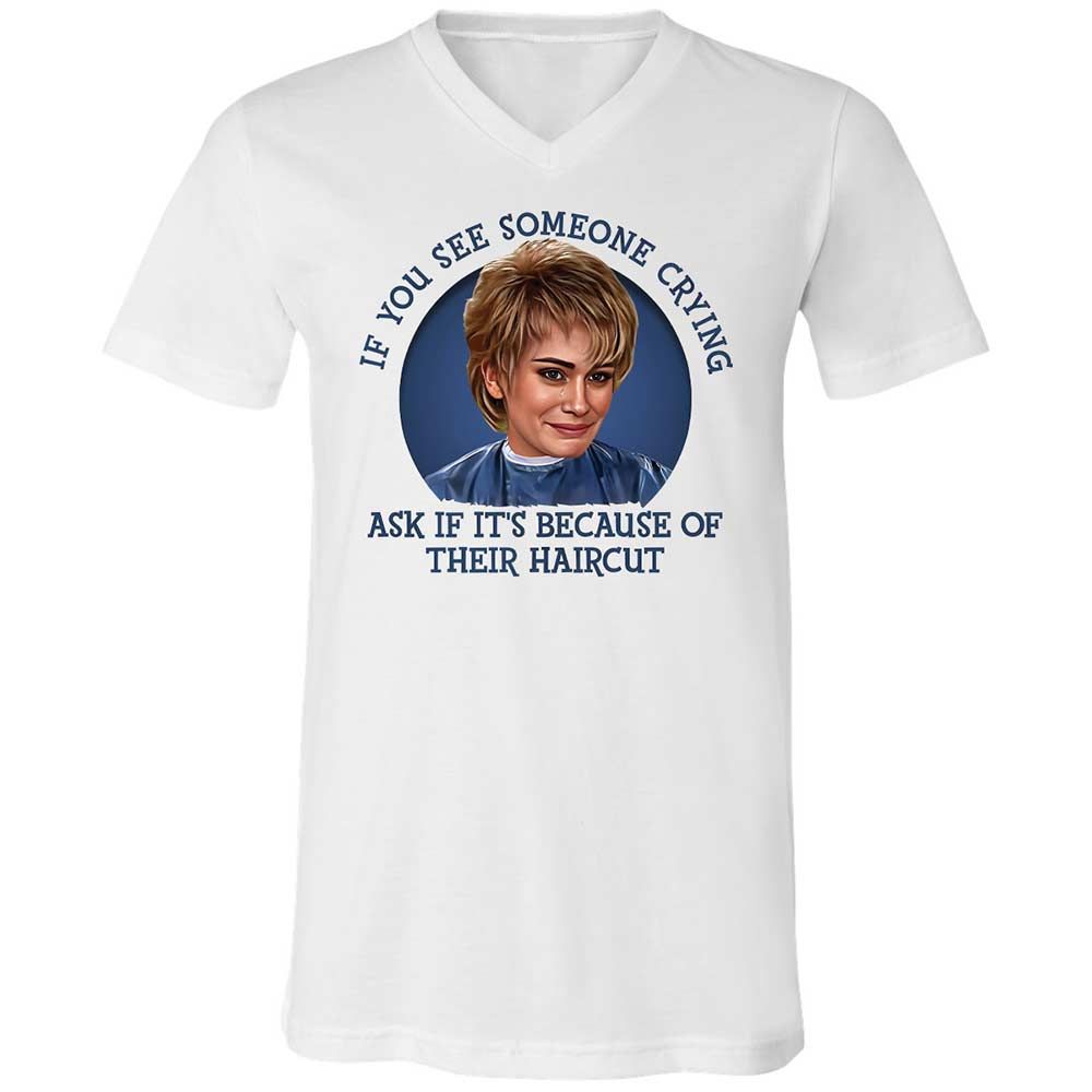 Unisex V-Neck T-Shirt - 8CP7PL58 - White - 1