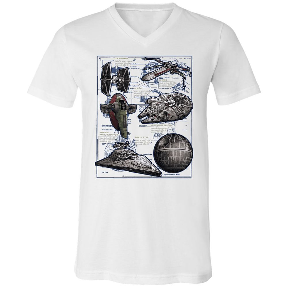 Unisex V-Neck T-Shirt - GXNBCA89 - White - 1