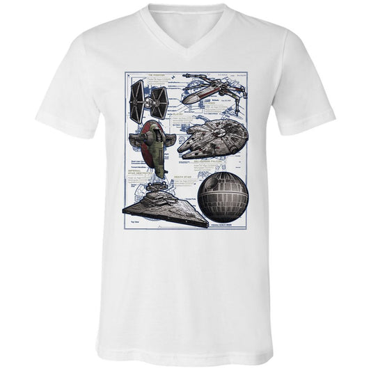 Unisex V-Neck T-Shirt - GXNBCA89 - White - 1