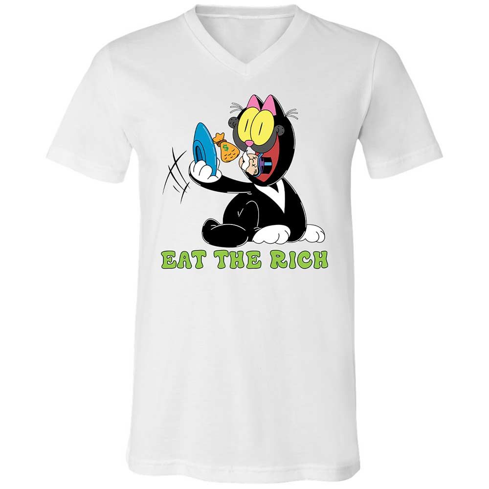 Unisex V-Neck T-Shirt - 8HVVUXP4 - White - 1