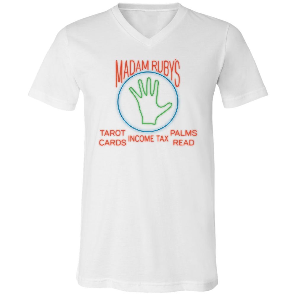 Unisex V-Neck T-Shirt - LCJFV8U6 - White - 1