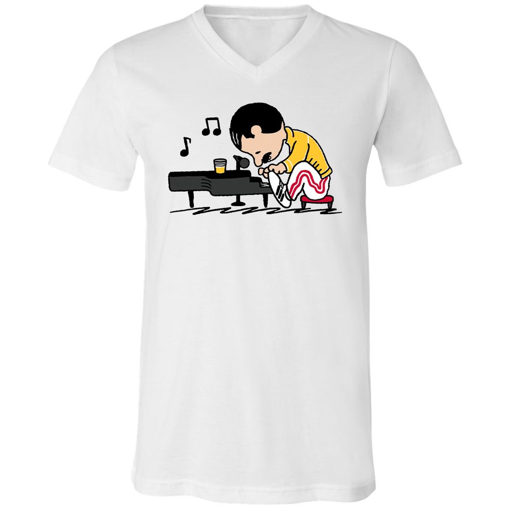 Unisex V-Neck T-Shirt - WY1QQUGC - White - 1