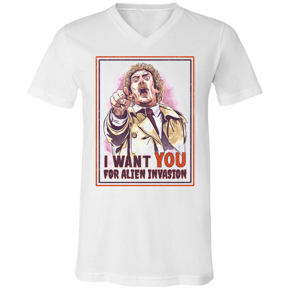Unisex V-Neck T-Shirt - 4N2LMQPR - White - 1