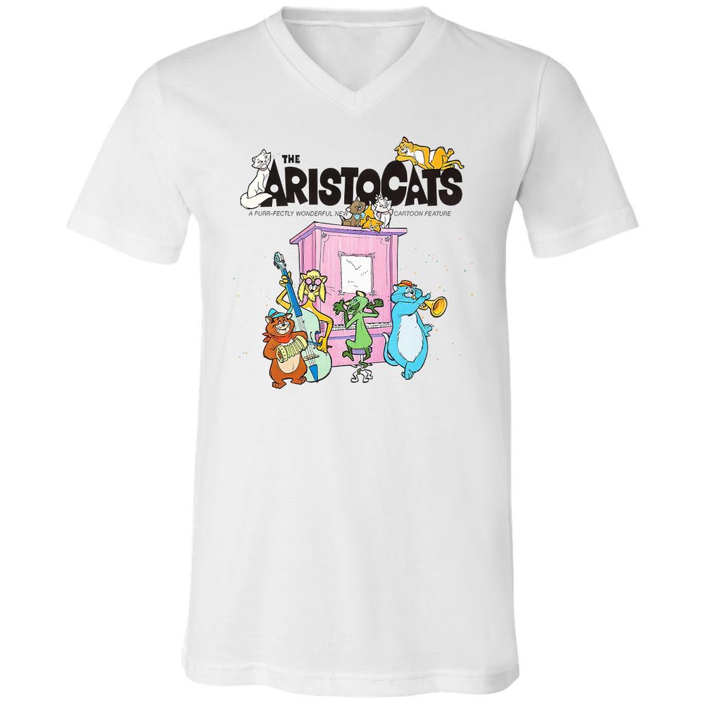Unisex V-Neck T-Shirt - B2VH5G7D - White - 1