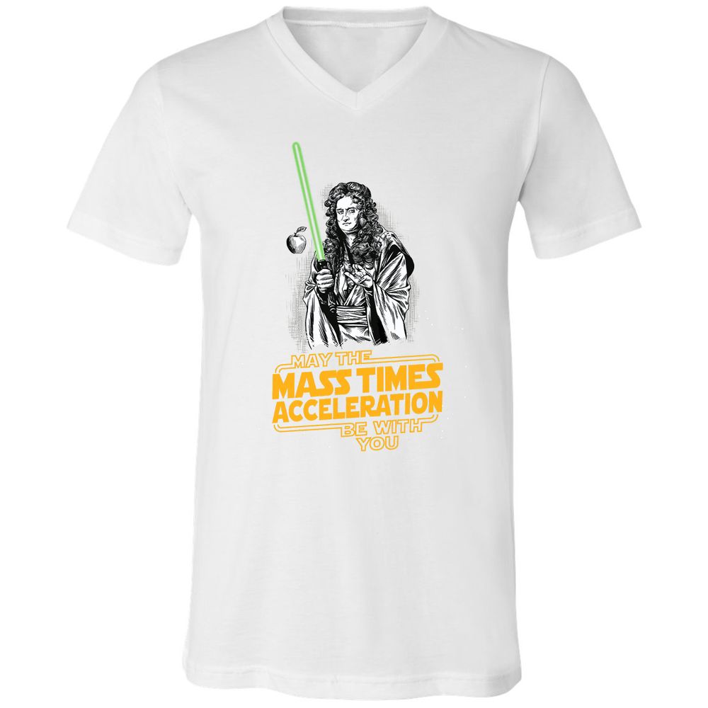 Unisex V-Neck T-Shirt - 6J8VUZR9 - White - 1