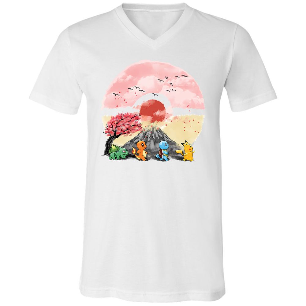 Unisex V-Neck T-Shirt - NQBEUSJ8 - White - 1