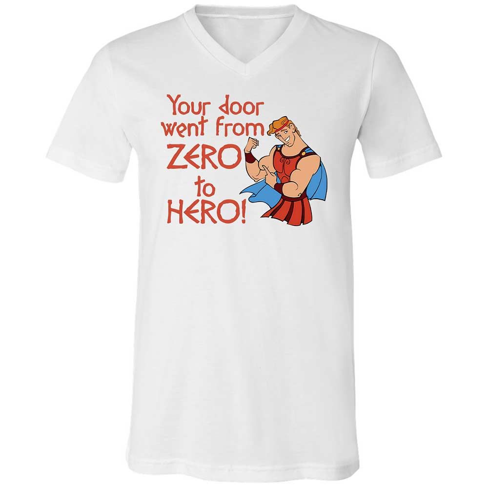 Unisex V-Neck T-Shirt - Q7UF636K - White - 1