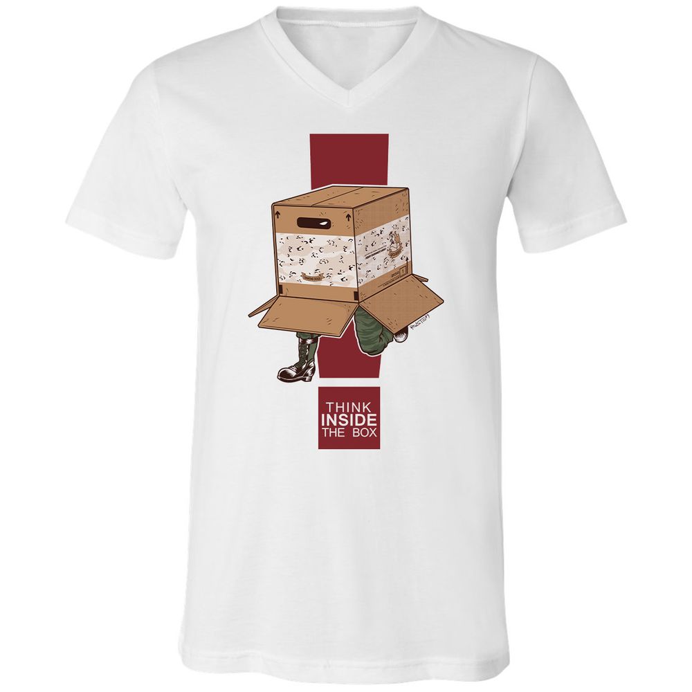 Unisex V-Neck T-Shirt - 7ESS9F1M - White - 1