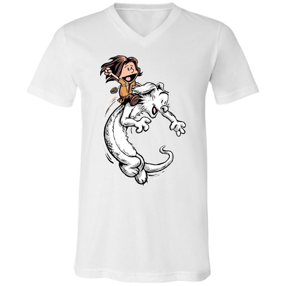 Unisex V-Neck T-Shirt - JDGT97T6 - White - 1