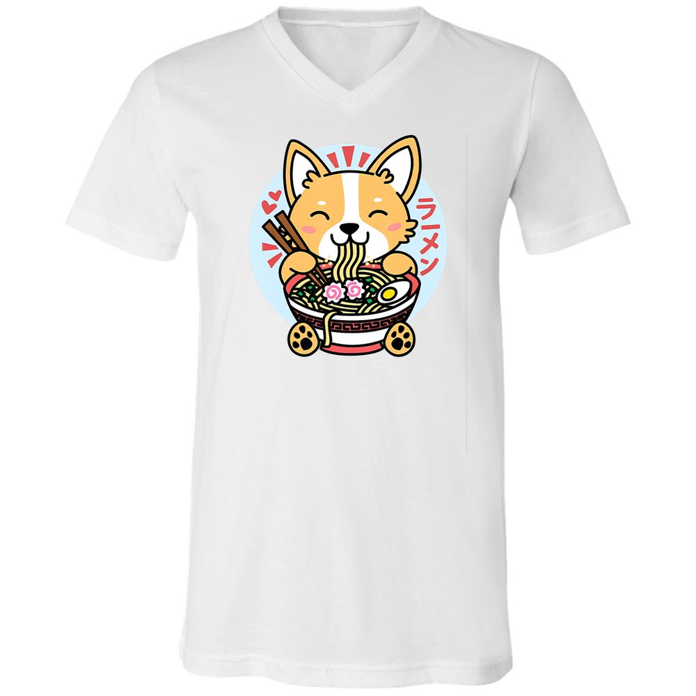 Unisex V-Neck T-Shirt - 6H2FKG3E - White - 1