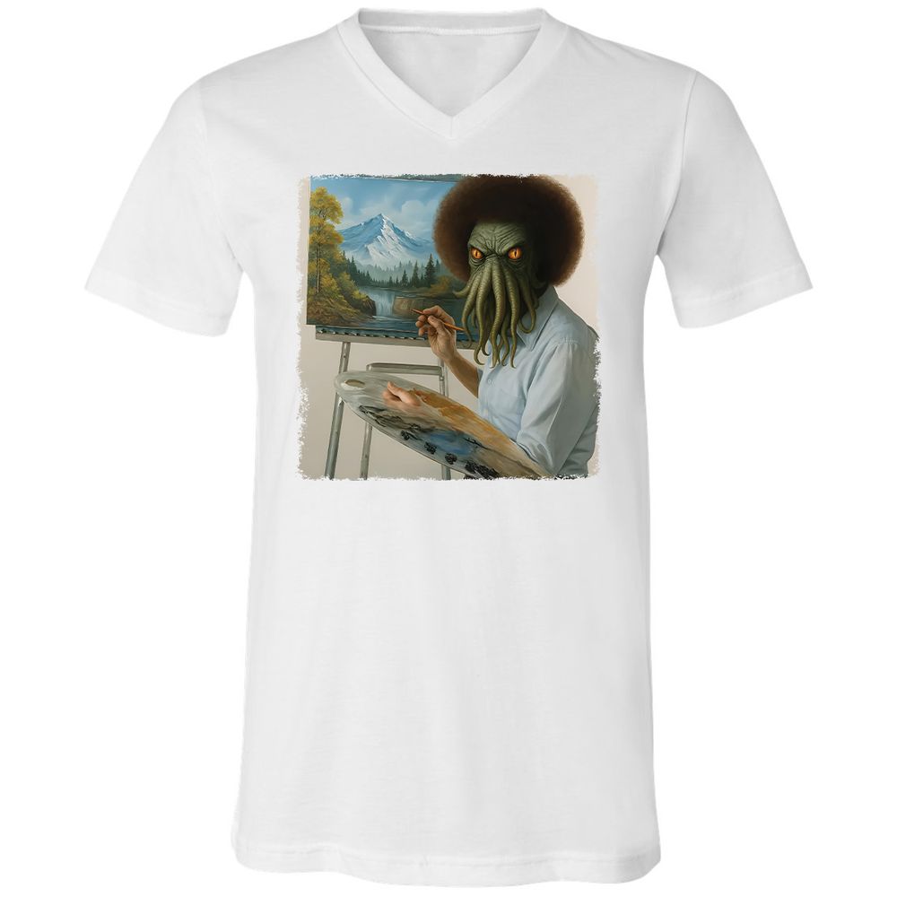 Unisex V-Neck T-Shirt - YK3GSC6U - White - 1