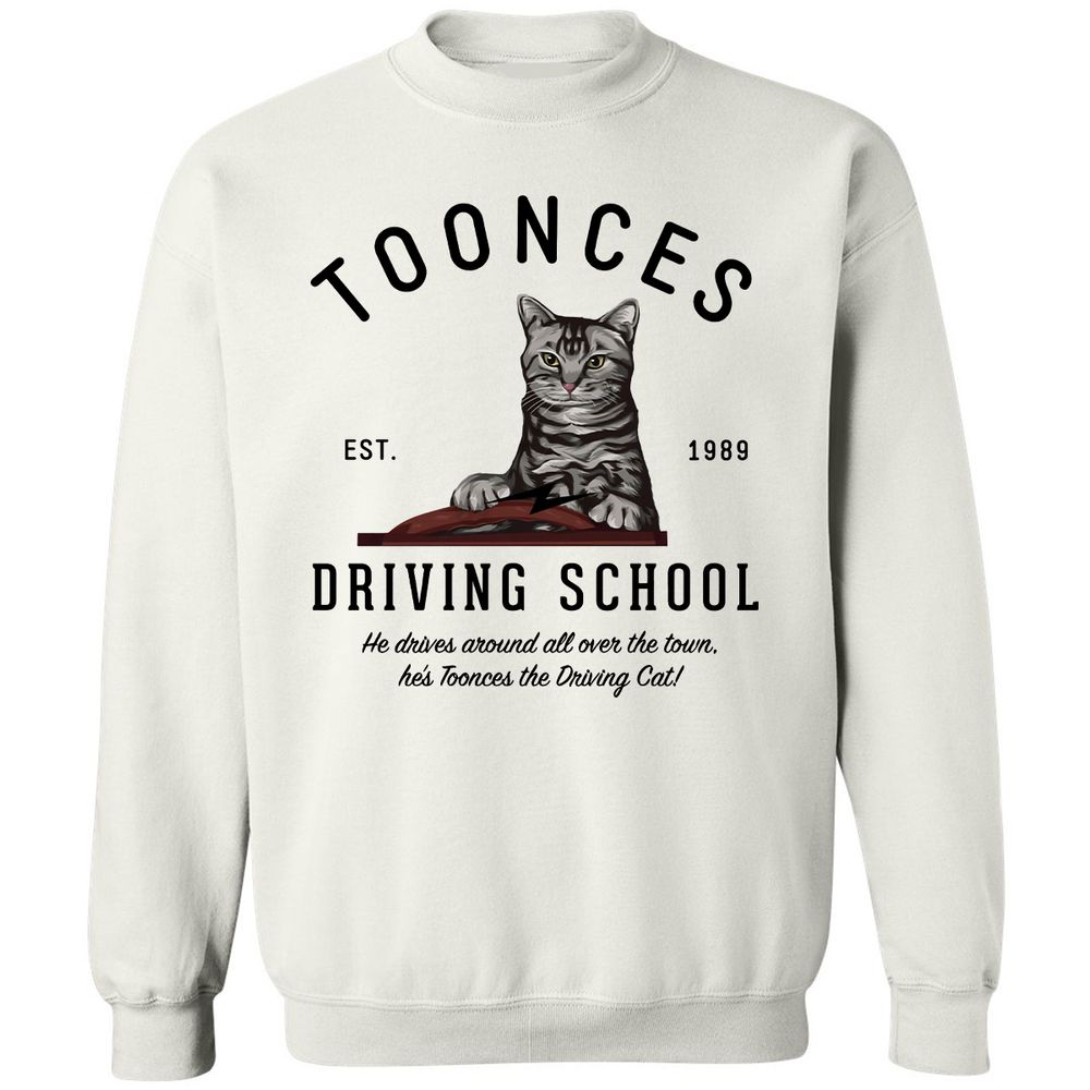 Funny Cat Driving School - White - 1