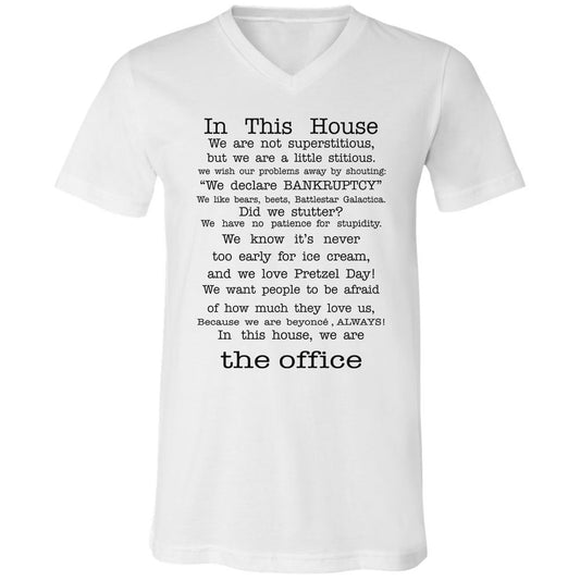 Unisex V-Neck T-Shirt - J42Q5B2H - White - 1