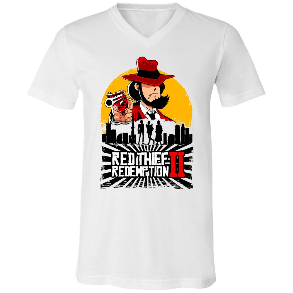 Unisex V-Neck T-Shirt - NAAN7ZNK - White - 1