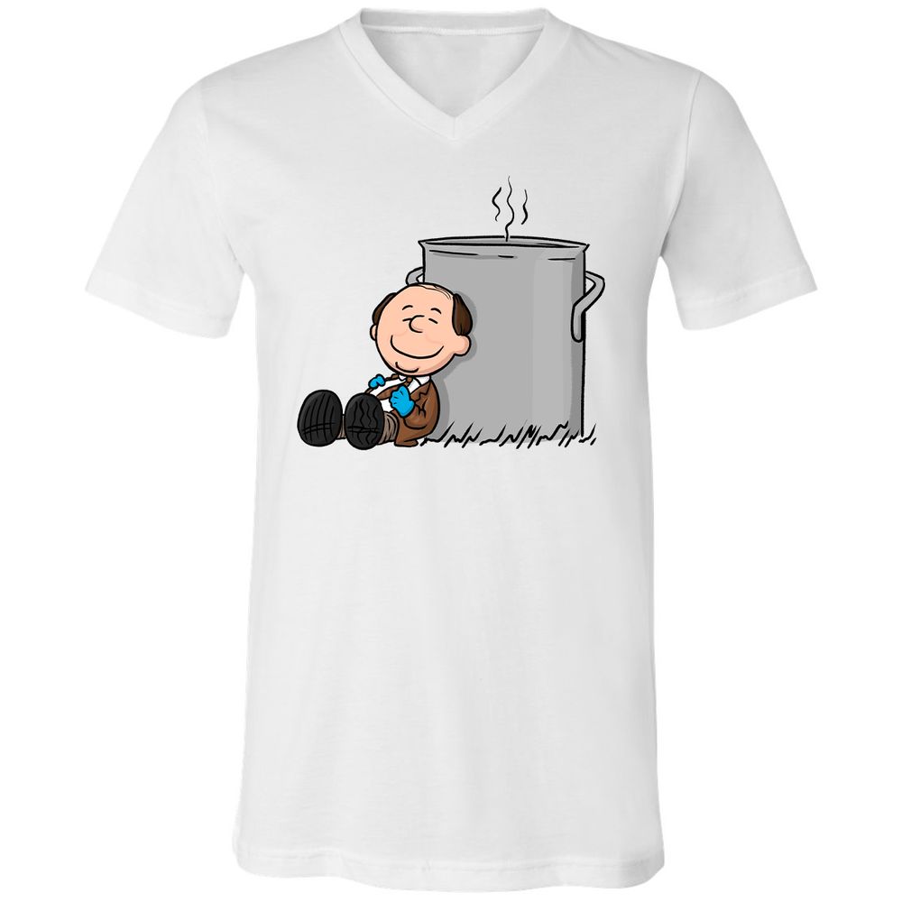 Unisex V-Neck T-Shirt - VDQA34A8 - White - 1