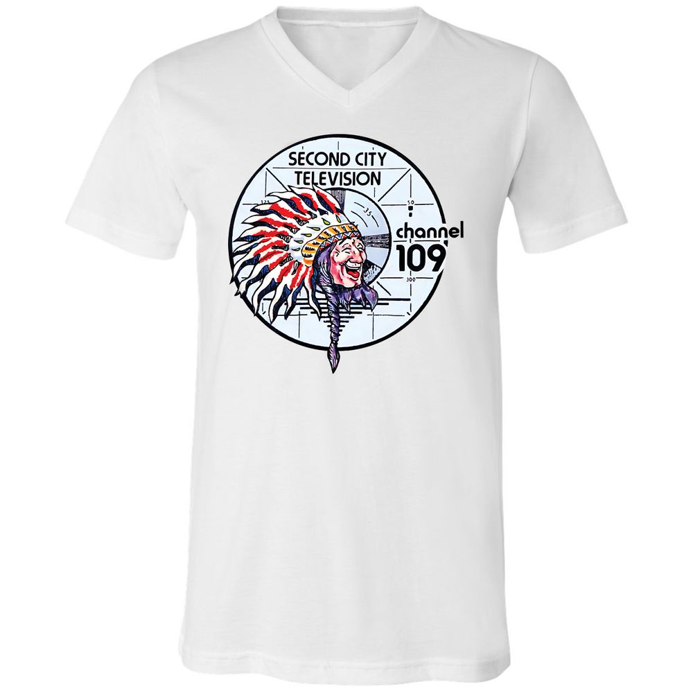Unisex V-Neck T-Shirt - 6LZ6C9SR - White - 1