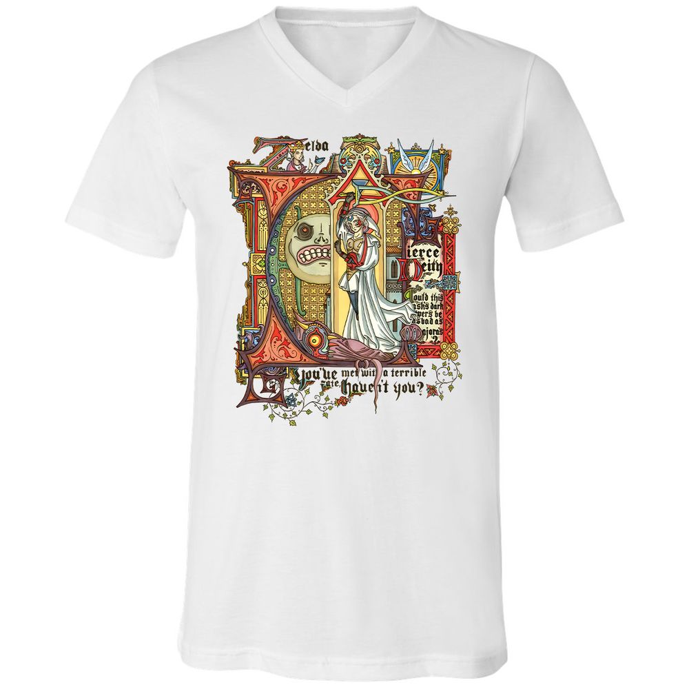Unisex V-Neck T-Shirt - RXGYKFC4 - White - 1