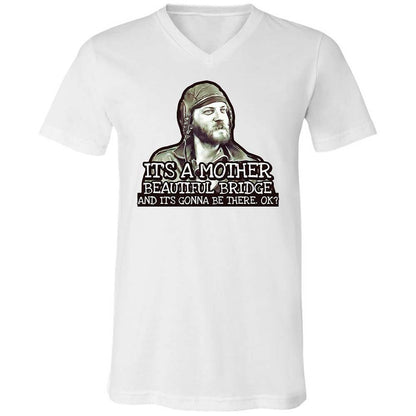 Unisex V-Neck T-Shirt - SF9JU4QY - White - 1