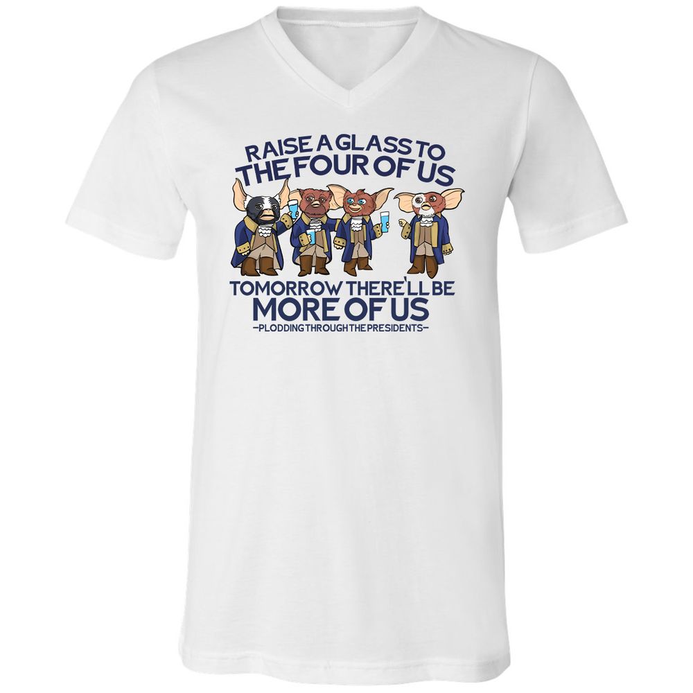 Unisex V-Neck T-Shirt - RBMQ4WXB - White - 1